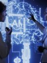 qualified technicians brainstorm ways use ai cognitive computing extract usable information from complex data team specialists implement artificial intelligence process massive datasets