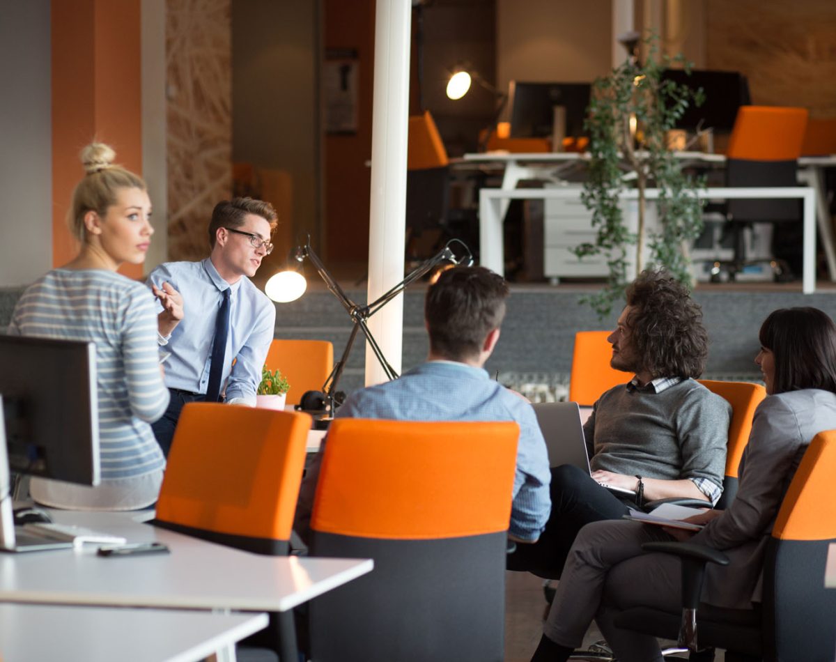 Young Business Team At A Meeting at modern office building